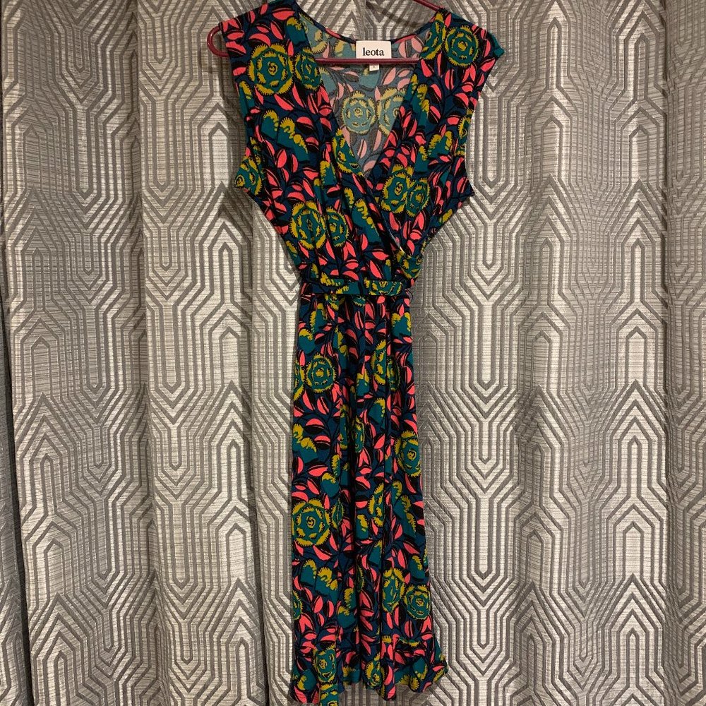 Adair Ruffle Detail Faux Wrap Knit Dress